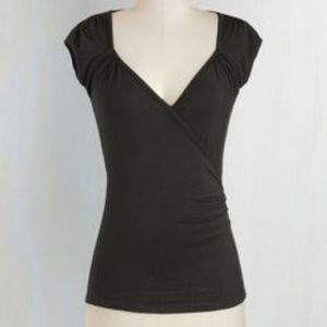 ModCloth Black V-neck Surplice T-Shirt Top 3X